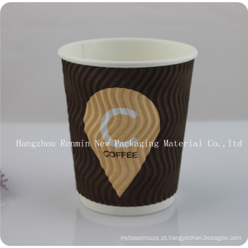 Copo de papel impresso do logotipo personalizado para o café